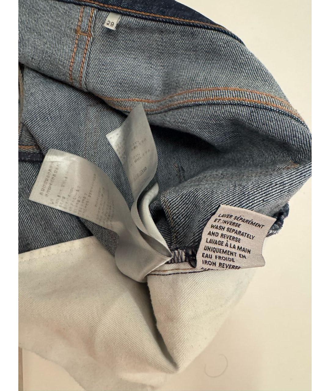CHRISTIAN DIOR Темно-синие хлопко-полиэстеровые джинсы слим, фото 4