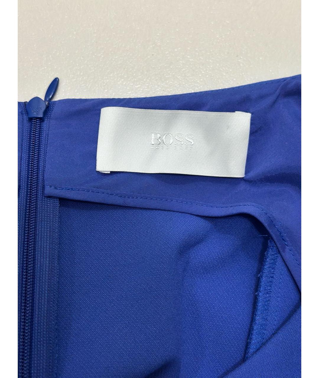 HUGO BOSS Синее вискозное повседневное платье, фото 7