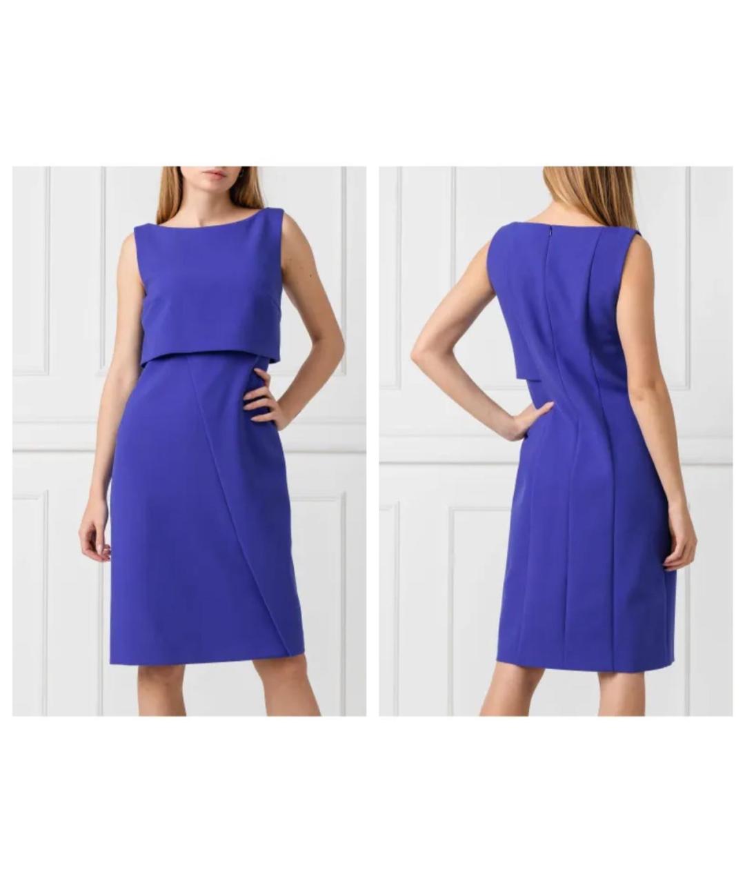 HUGO BOSS Синее вискозное повседневное платье, фото 3