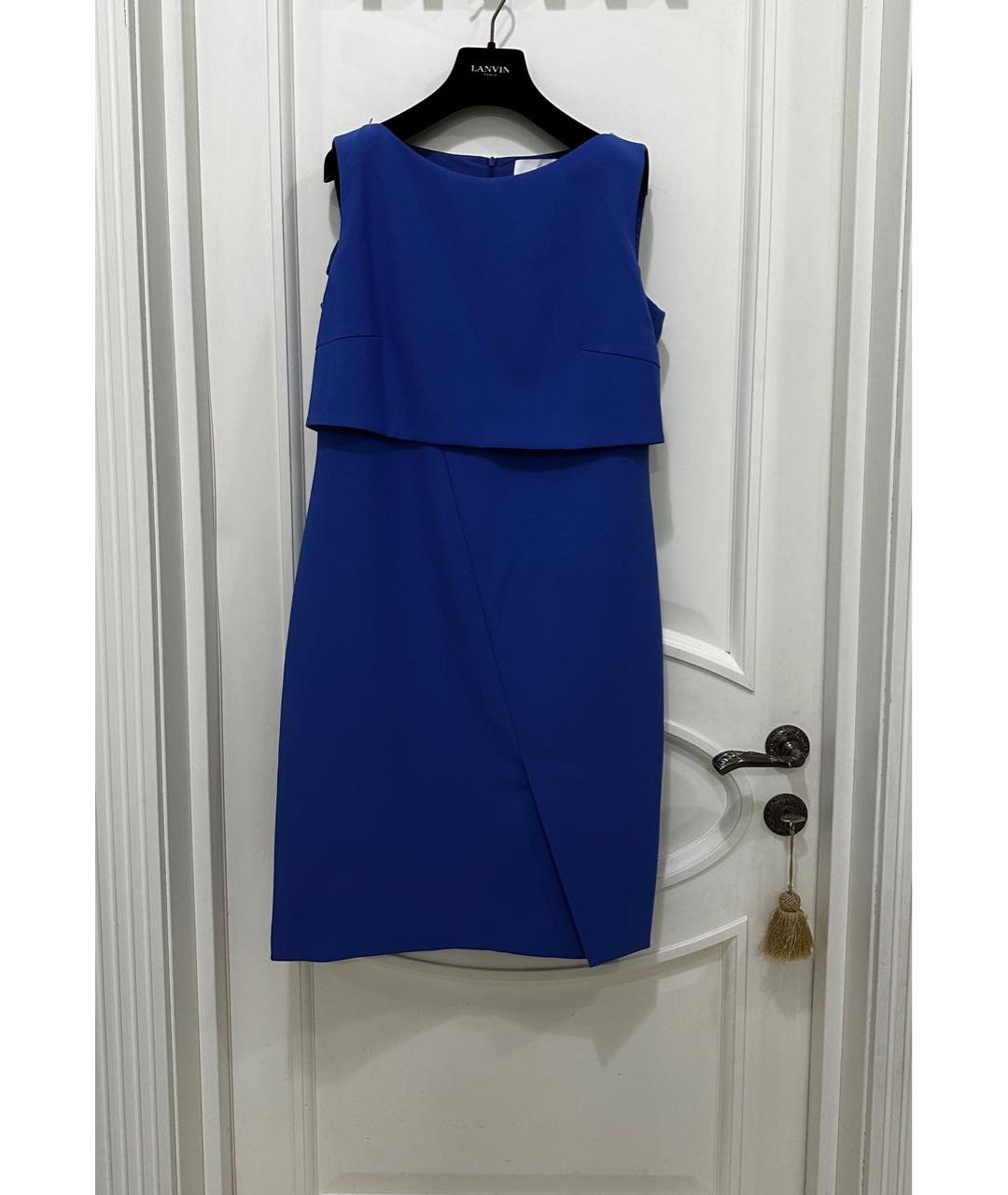 HUGO BOSS Синее вискозное повседневное платье, фото 5