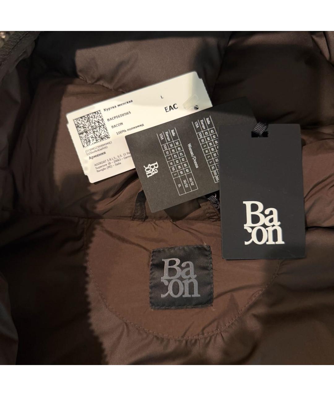 BACON Коричневый полиамидовый пуховик, фото 4