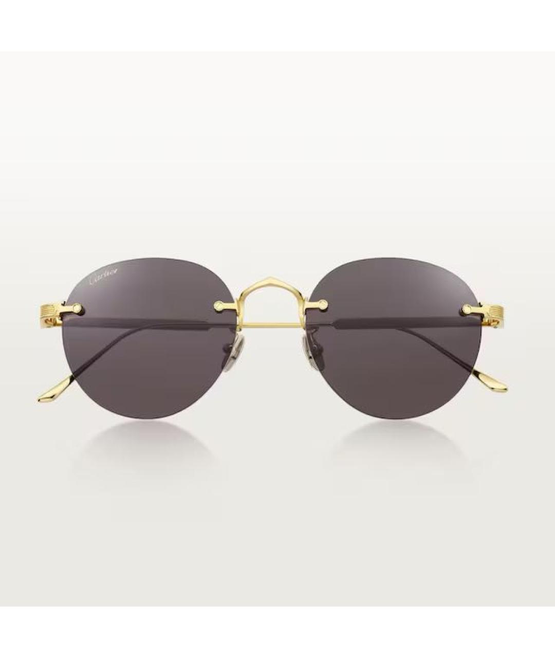 CARTIER Золотые металлические солнцезащитные очки, фото 2