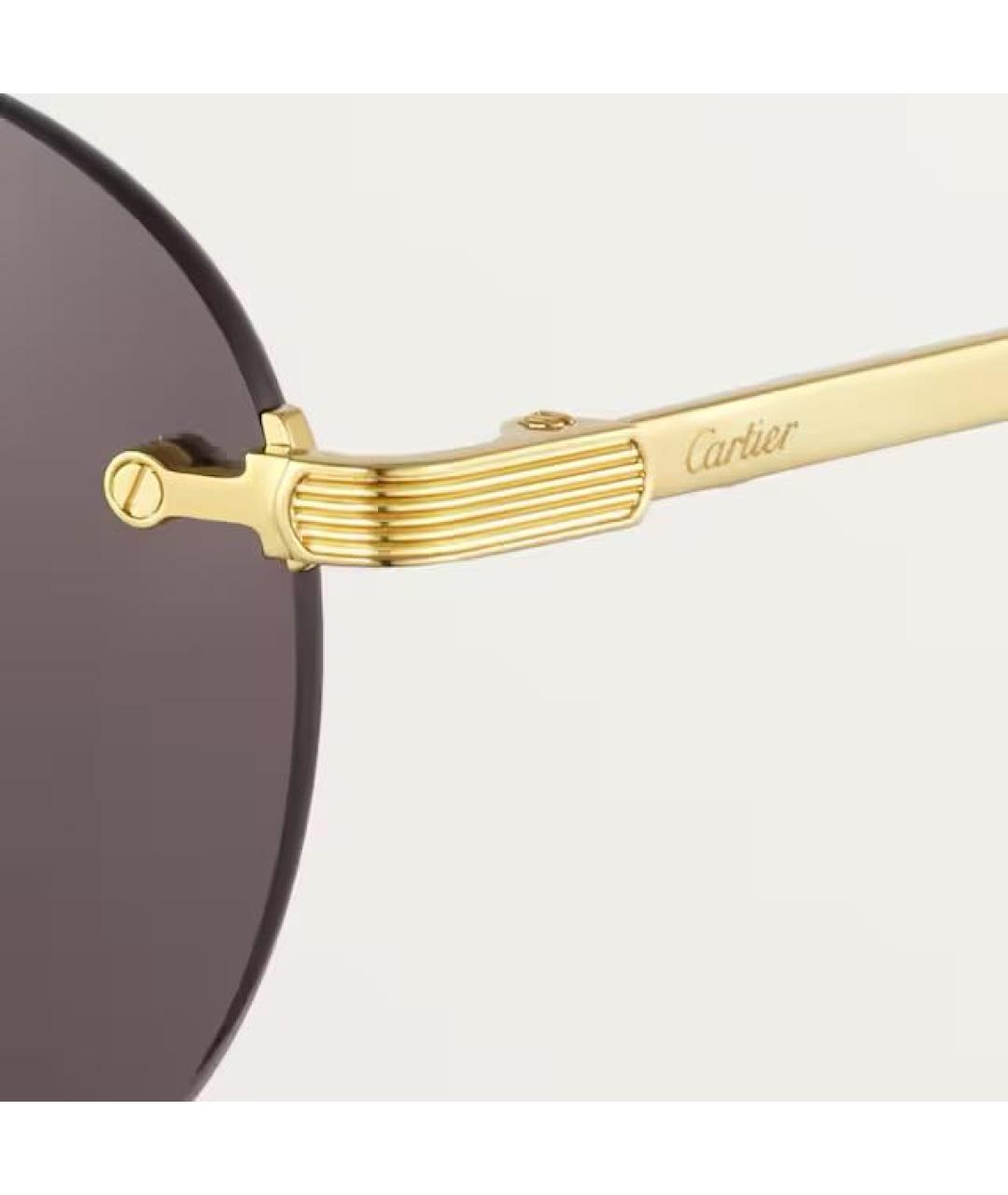 CARTIER Золотые металлические солнцезащитные очки, фото 3