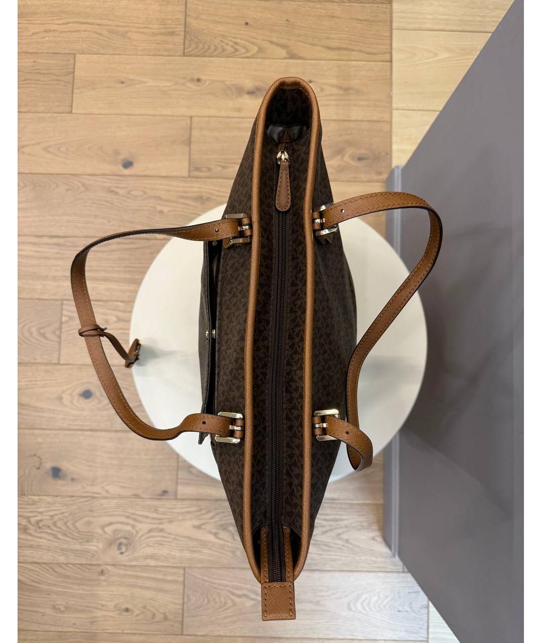 MICHAEL KORS Коричневая кожаная сумка тоут, фото 3