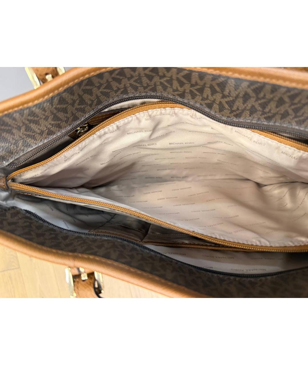MICHAEL KORS Коричневая кожаная сумка тоут, фото 5