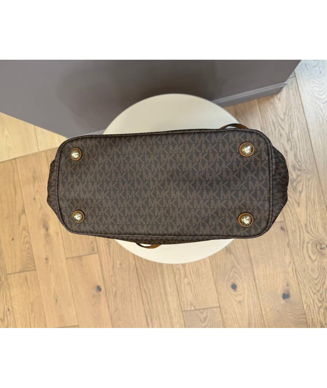 MICHAEL KORS Коричневая кожаная сумка тоут, фото 6