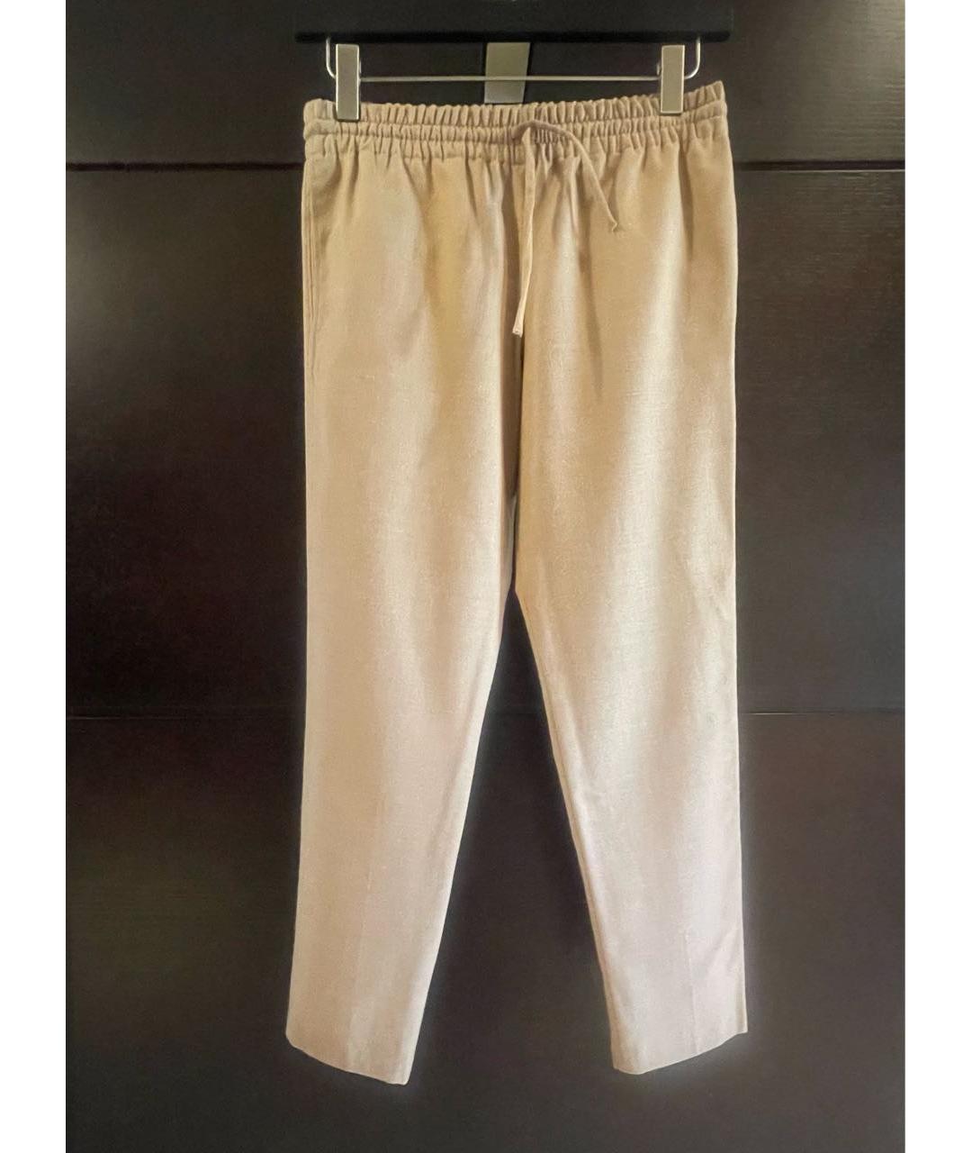 VALENTINO Бежевые шерстяные брюки узкие, фото 8