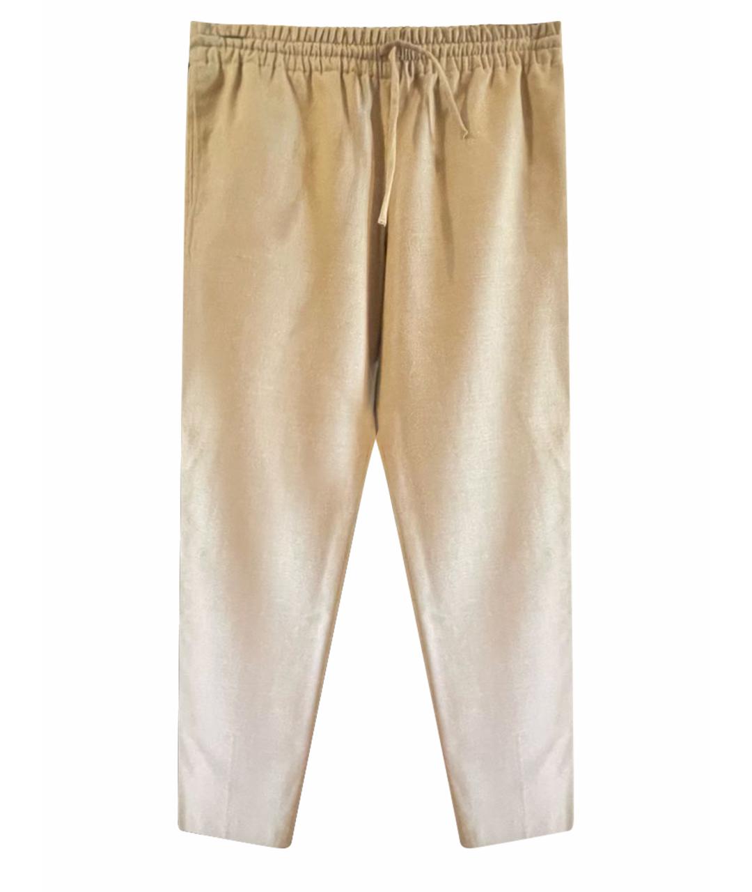 VALENTINO Бежевые шерстяные брюки узкие, фото 1