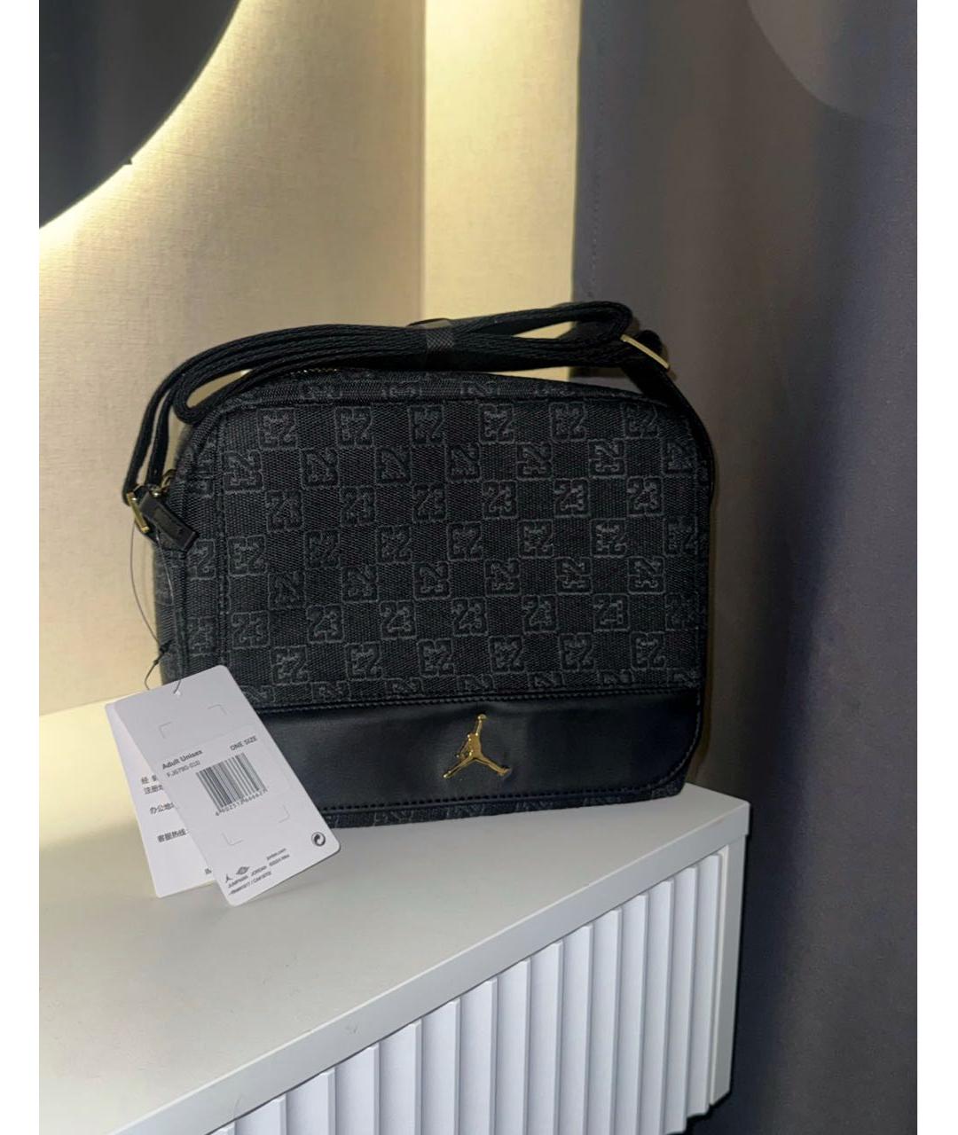 JORDAN Черная тканевая сумка на плечо, фото 2