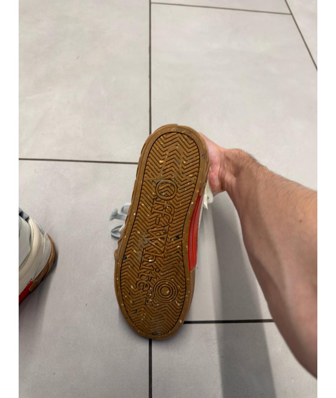 OFF-WHITE Белые кожаные высокие кроссовки / кеды, фото 5