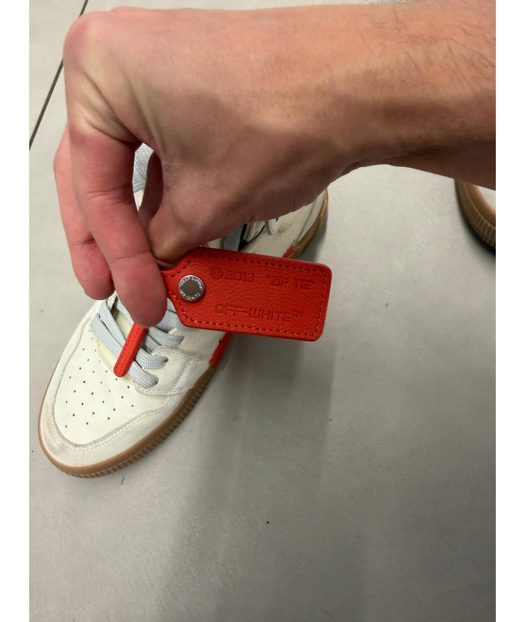 OFF-WHITE Белые кожаные высокие кроссовки / кеды, фото 4