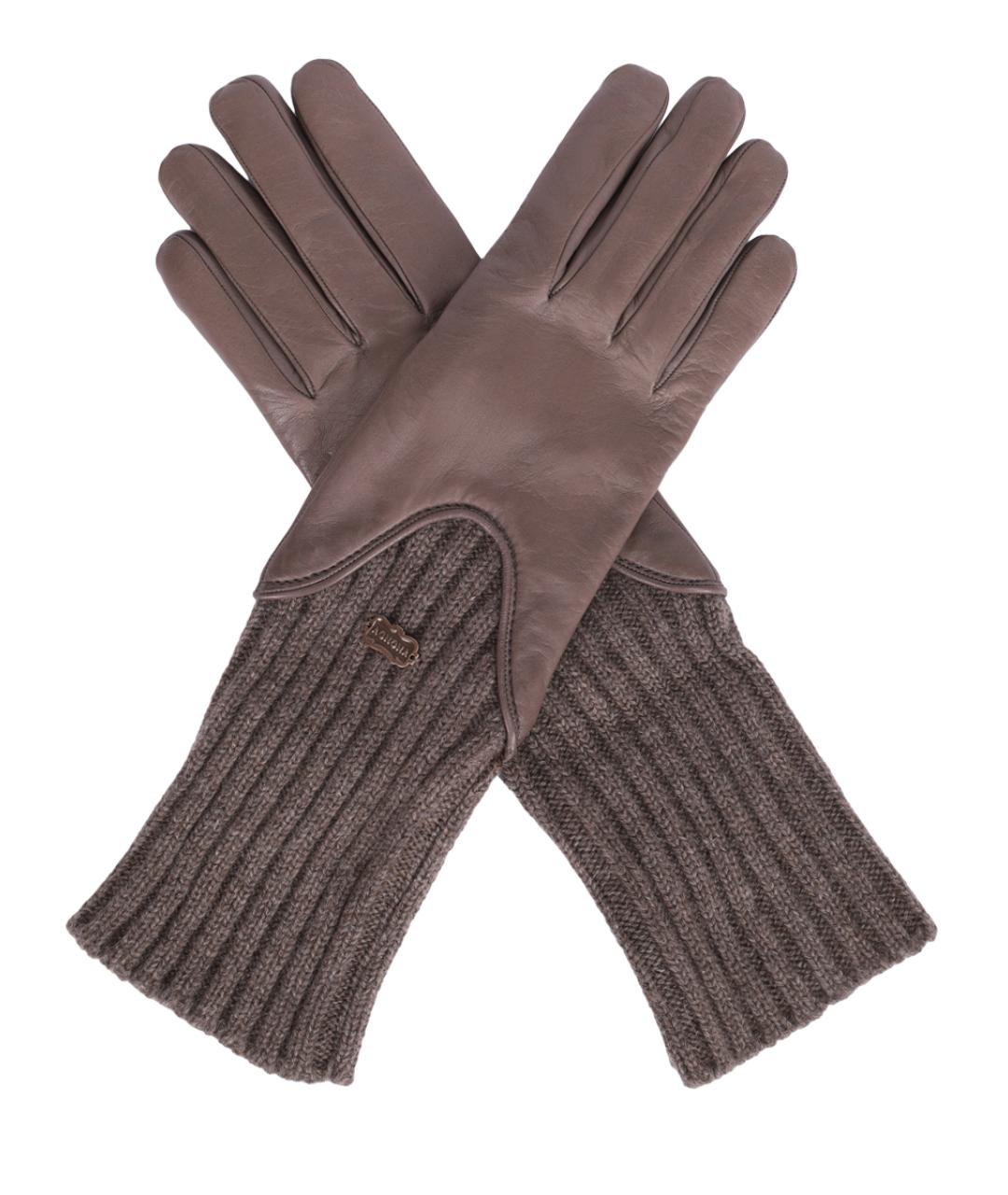 AGNONA Коричневые перчатки, фото 1