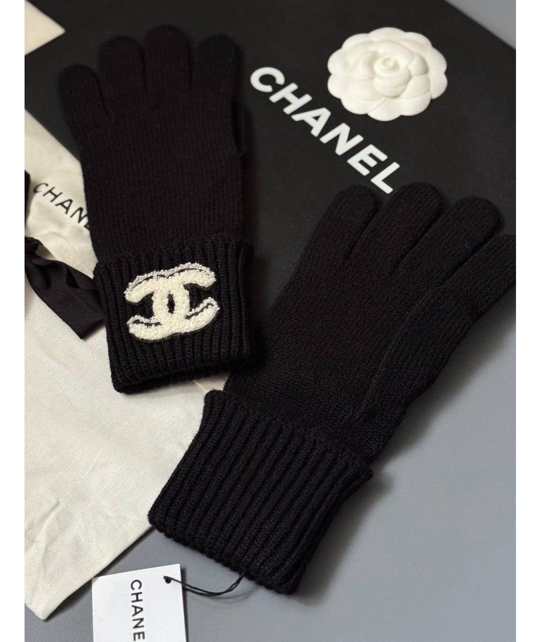 CHANEL Черные кашемировые перчатки, фото 2