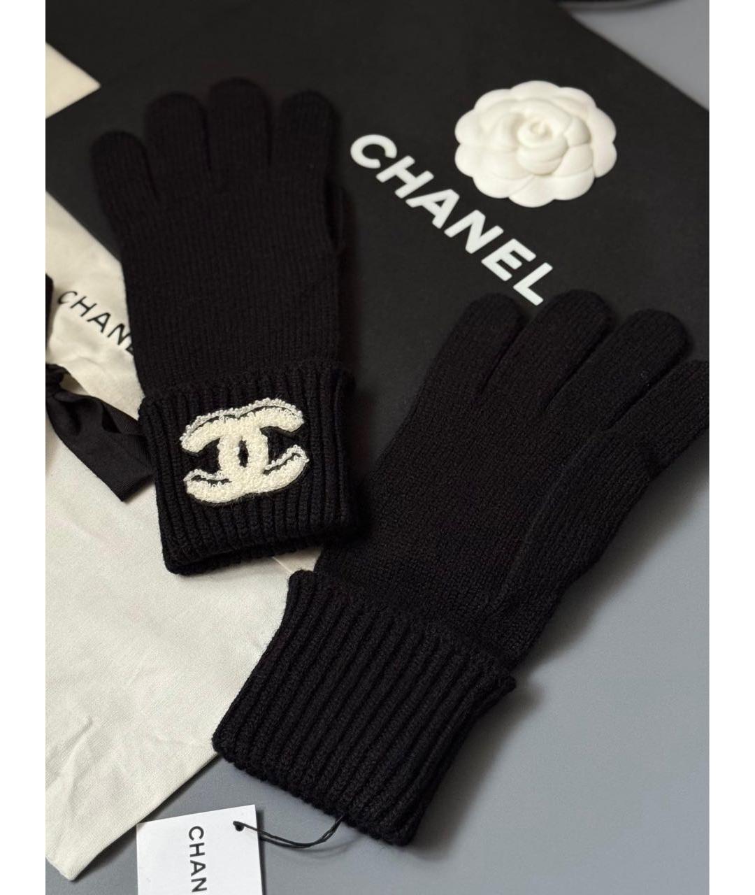 CHANEL Черные кашемировые перчатки, фото 3