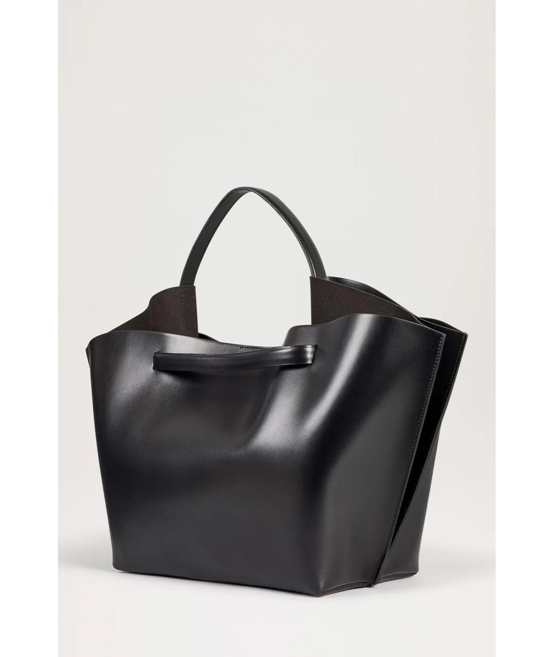 ERIKA CAVALLINI Черная кожаная сумка с короткими ручками, фото 2