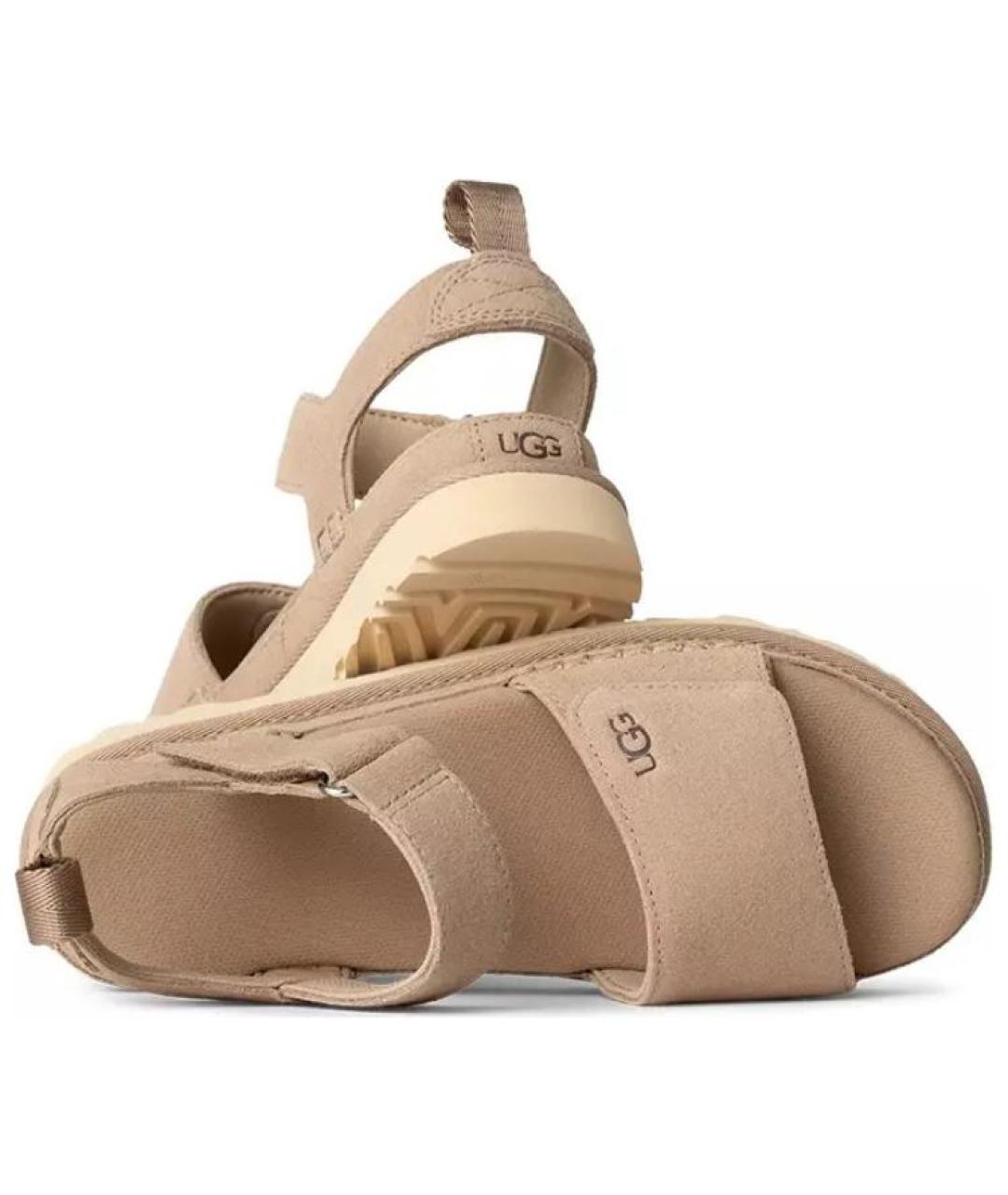UGG AUSTRALIA Бежевые замшевые сандалии, фото 2