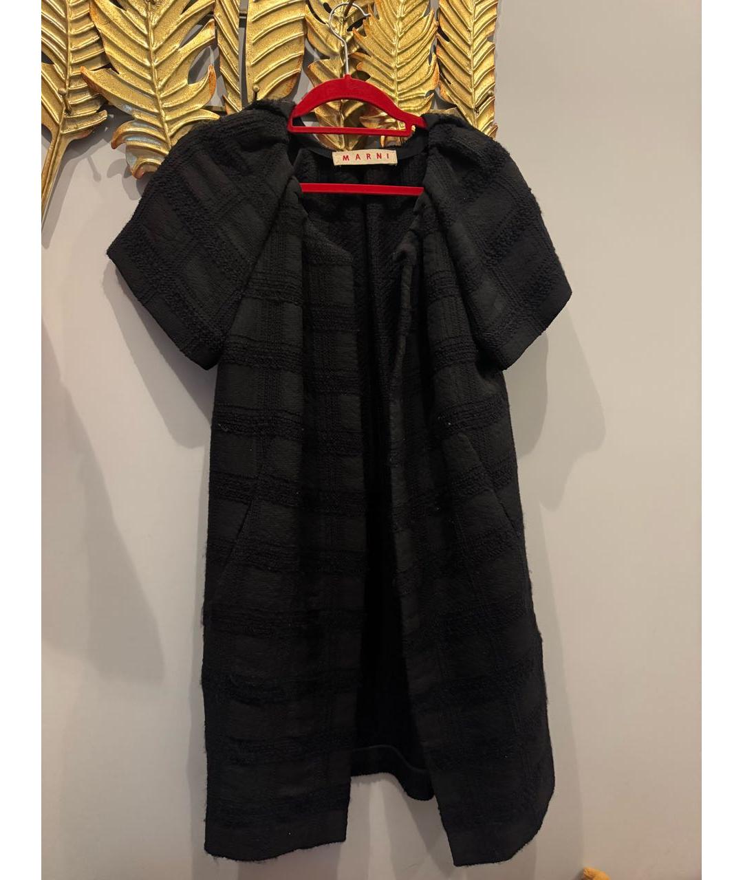 MARNI Черный шерстяной тренч/плащ, фото 5