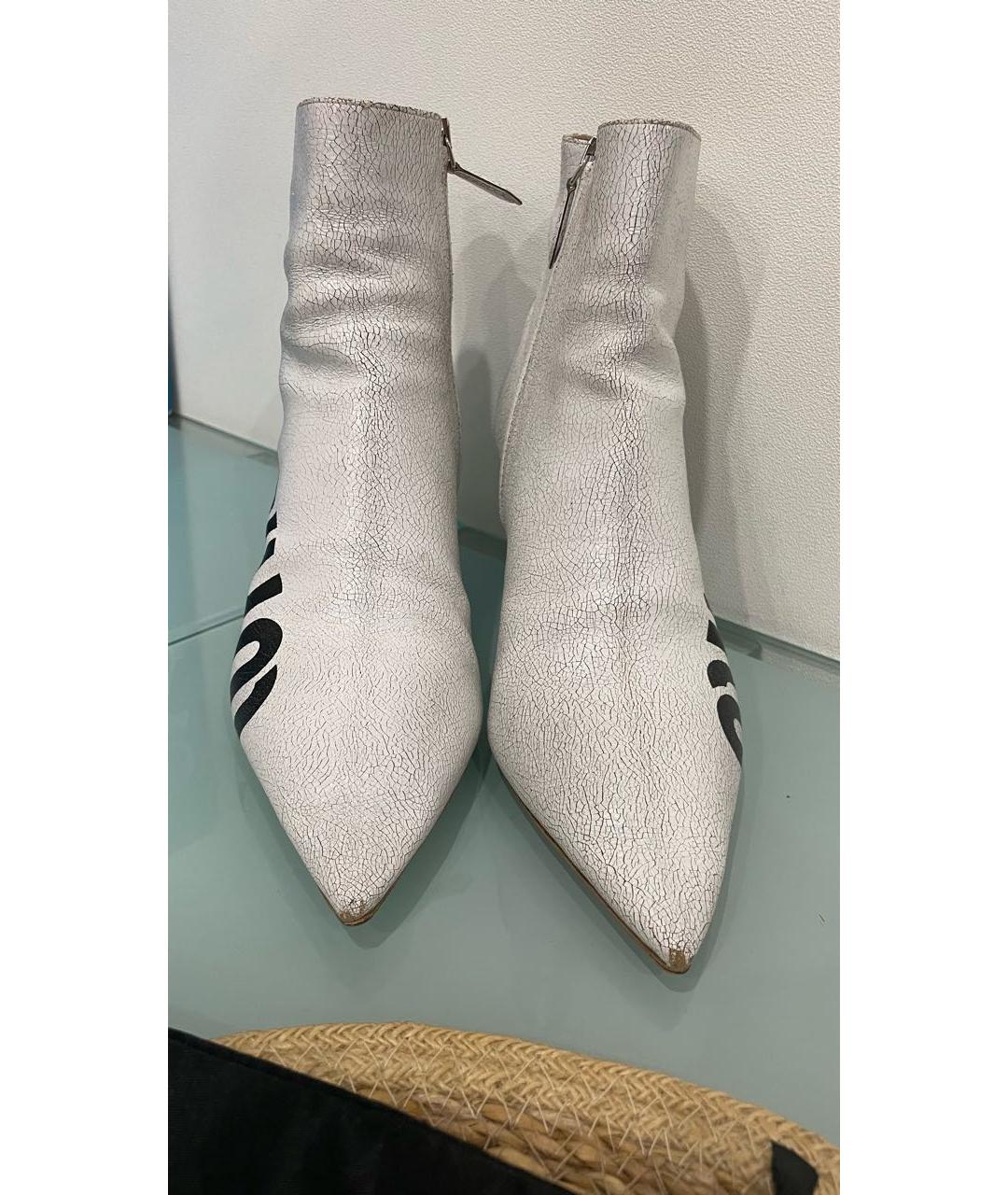 MIU MIU Белые кожаные ботильоны, фото 2