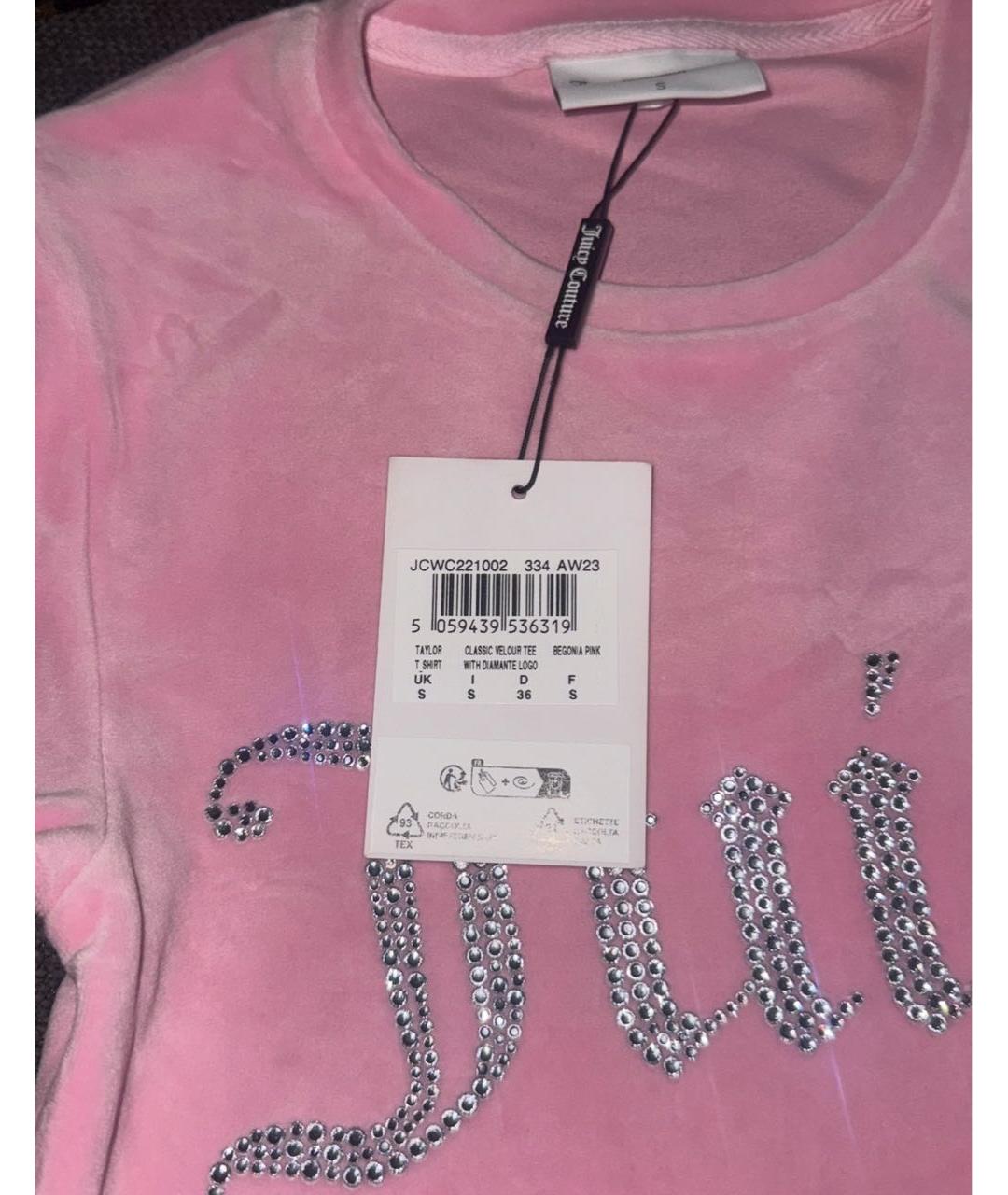 JUICY COUTURE Розовый велюровый костюм с брюками, фото 5