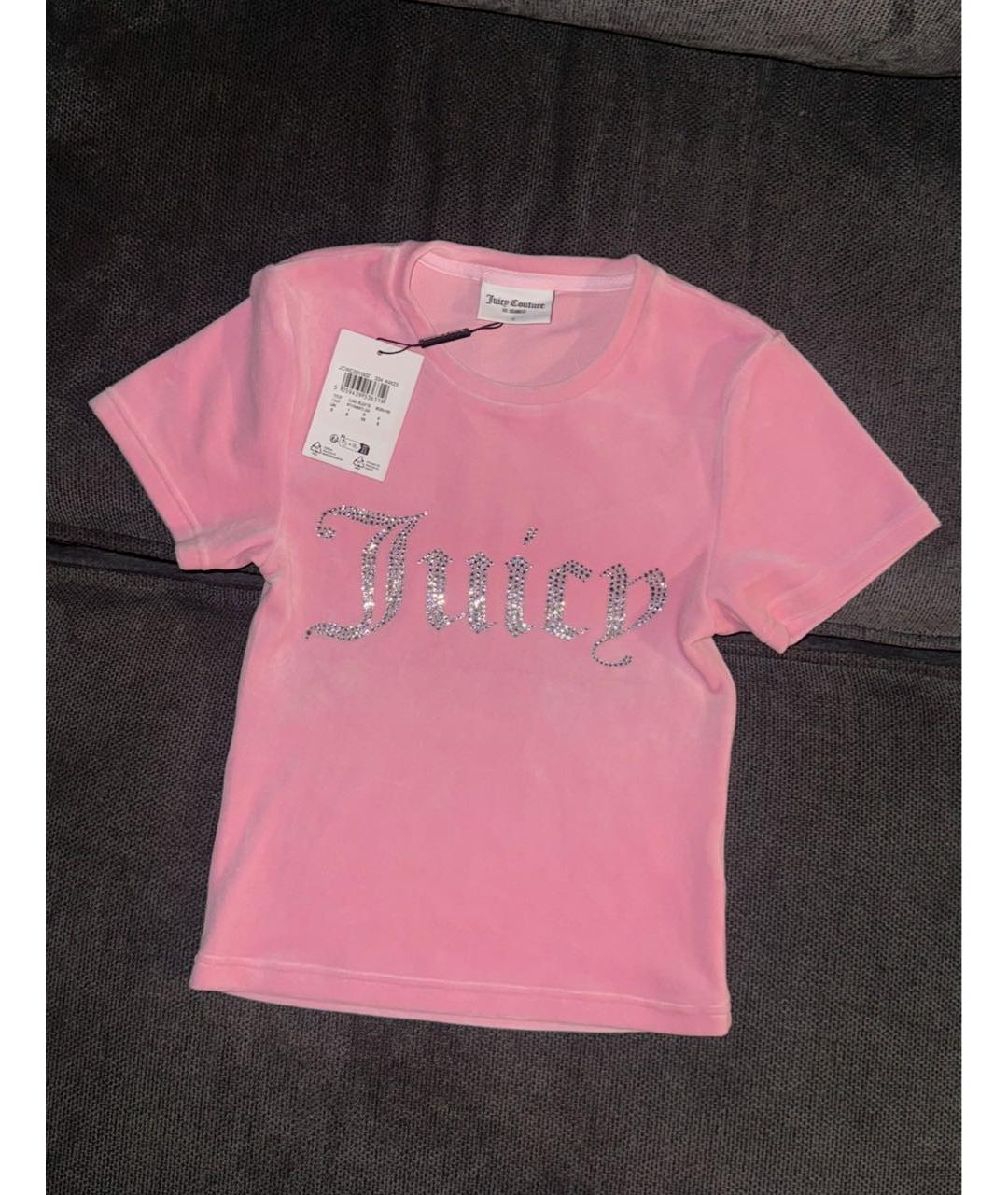 JUICY COUTURE Розовый велюровый костюм с брюками, фото 6