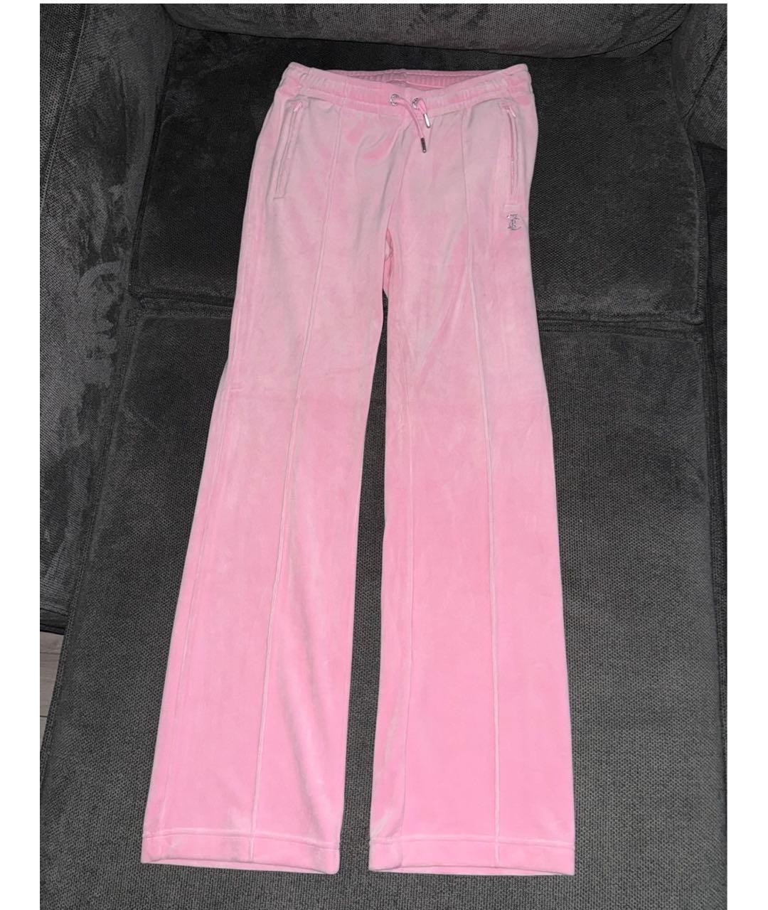 JUICY COUTURE Розовый велюровый костюм с брюками, фото 2