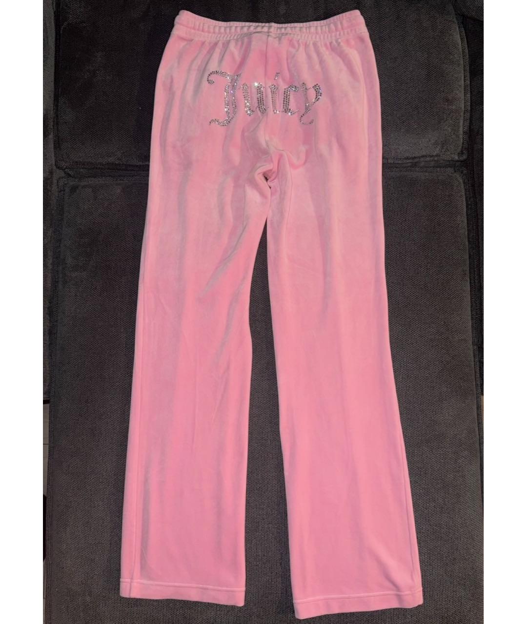 JUICY COUTURE Розовый велюровый костюм с брюками, фото 4