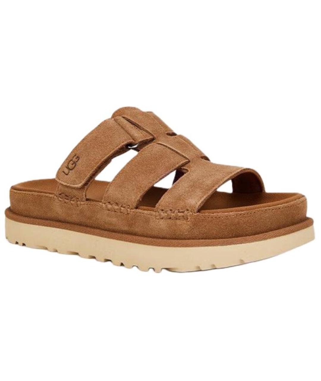 UGG AUSTRALIA Коричневые нубуковые сандалии, фото 4