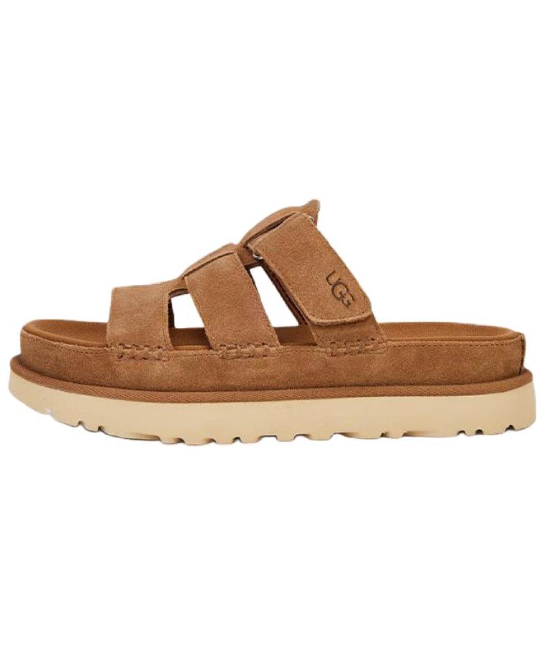 UGG AUSTRALIA Коричневые нубуковые сандалии, фото 2