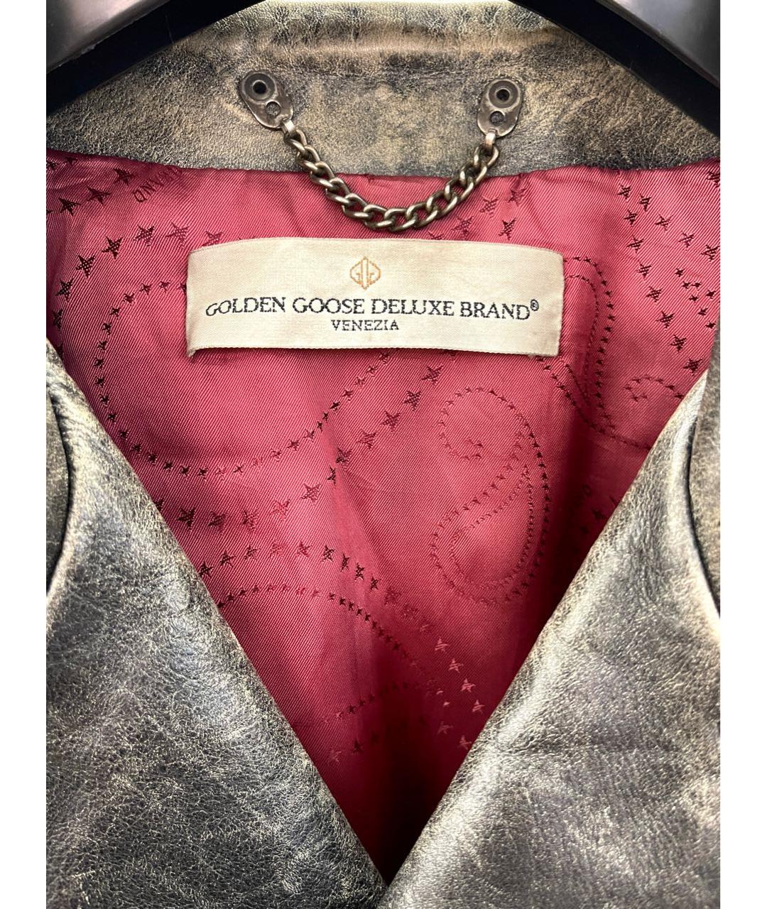 GOLDEN GOOSE DELUXE BRAND Черная кожаная куртка, фото 2