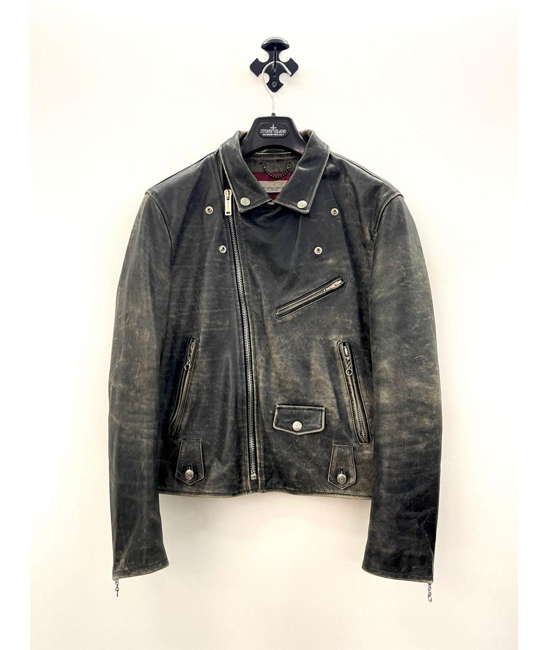 GOLDEN GOOSE DELUXE BRAND Черная кожаная куртка, фото 5