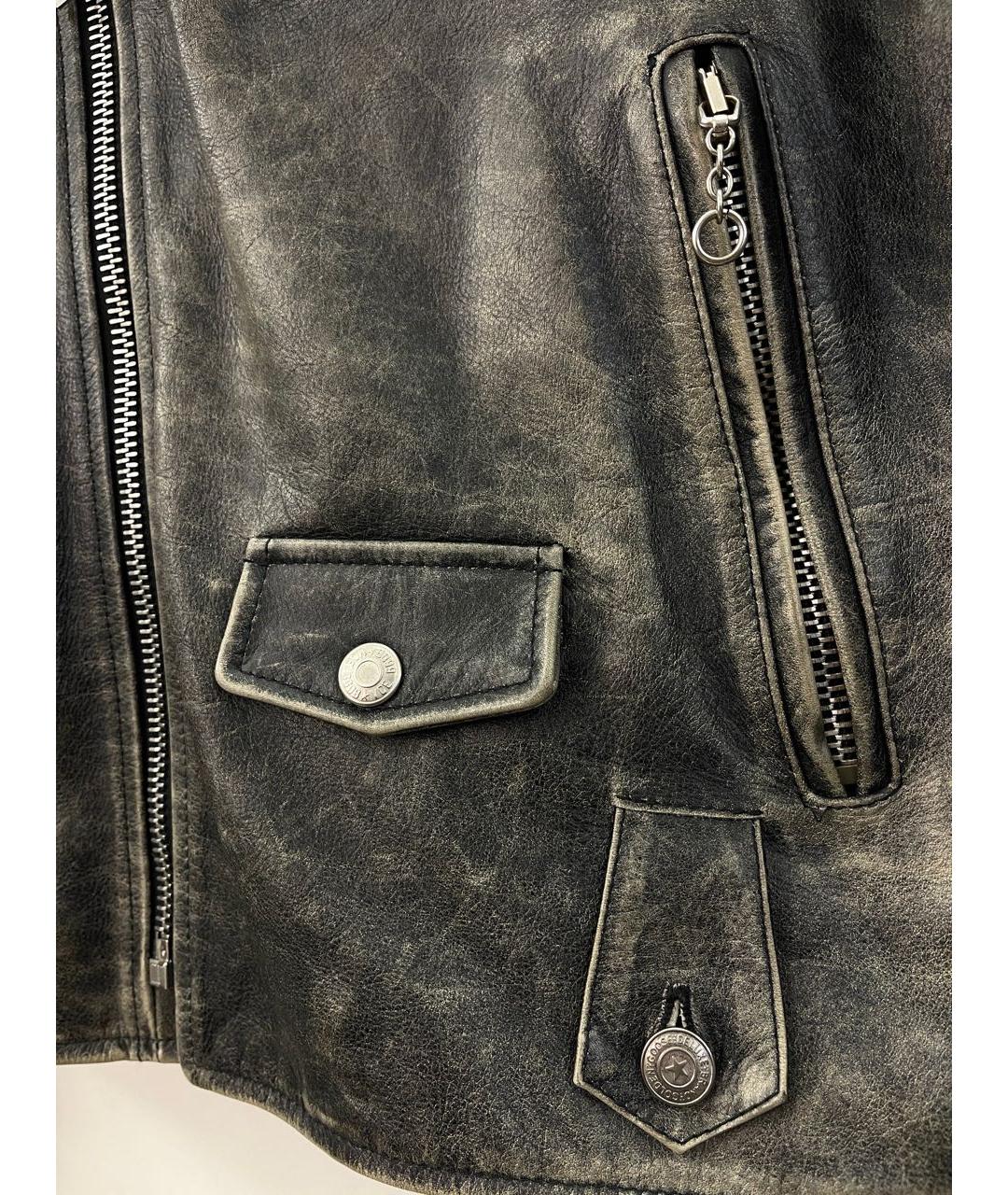 GOLDEN GOOSE DELUXE BRAND Черная кожаная куртка, фото 4