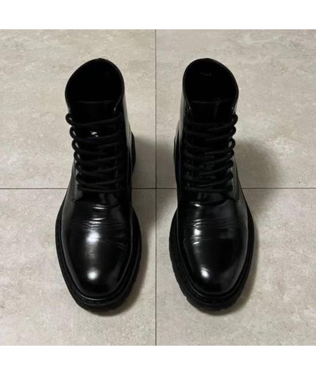 SAINT LAURENT Черные кожаные высокие ботинки, фото 2