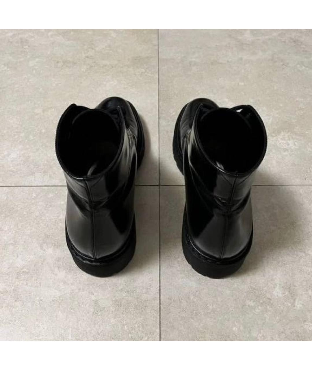 SAINT LAURENT Черные кожаные высокие ботинки, фото 4