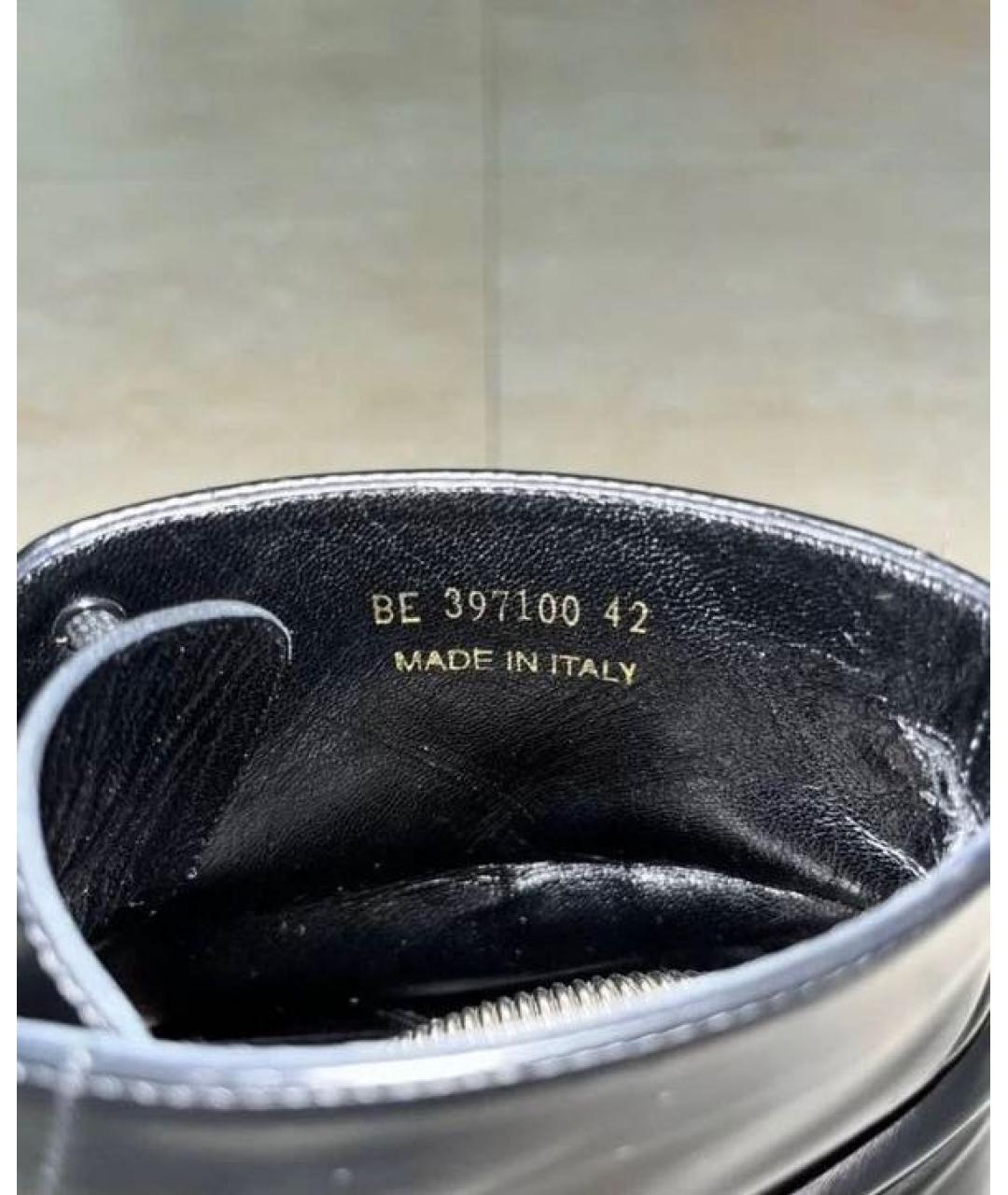 SAINT LAURENT Черные кожаные высокие ботинки, фото 5