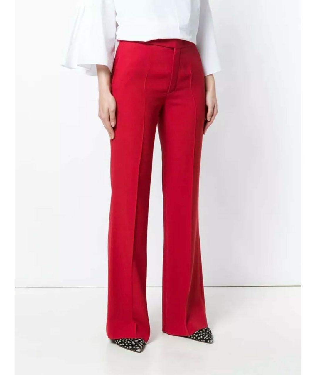 CHLOE Красные ацетатные прямые брюки, фото 4
