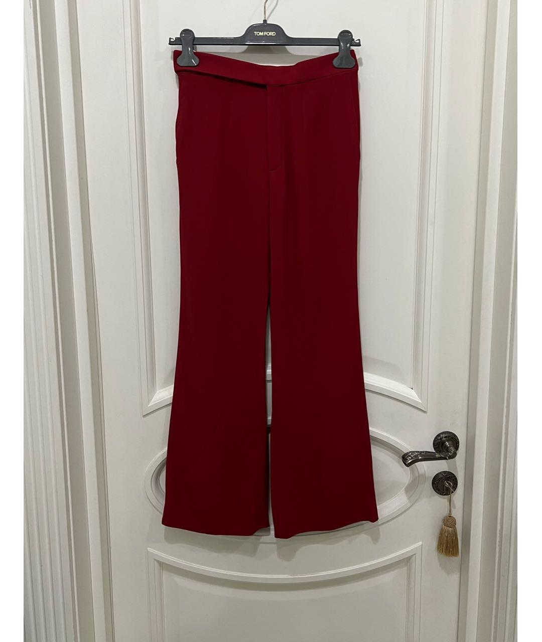 CHLOE Красные ацетатные прямые брюки, фото 6