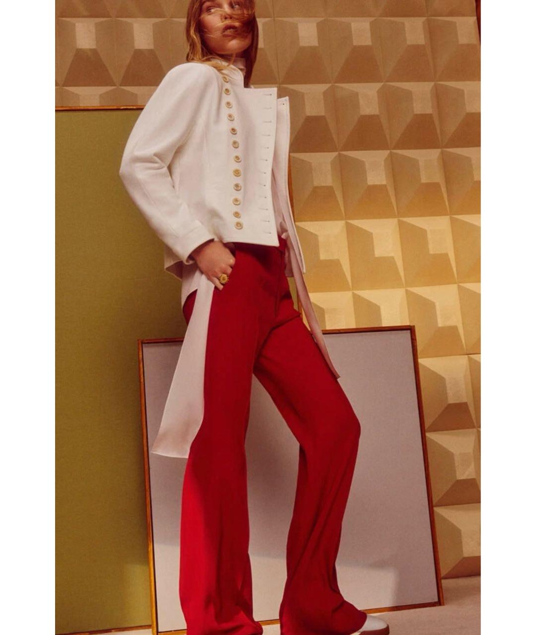 CHLOE Красные ацетатные прямые брюки, фото 5