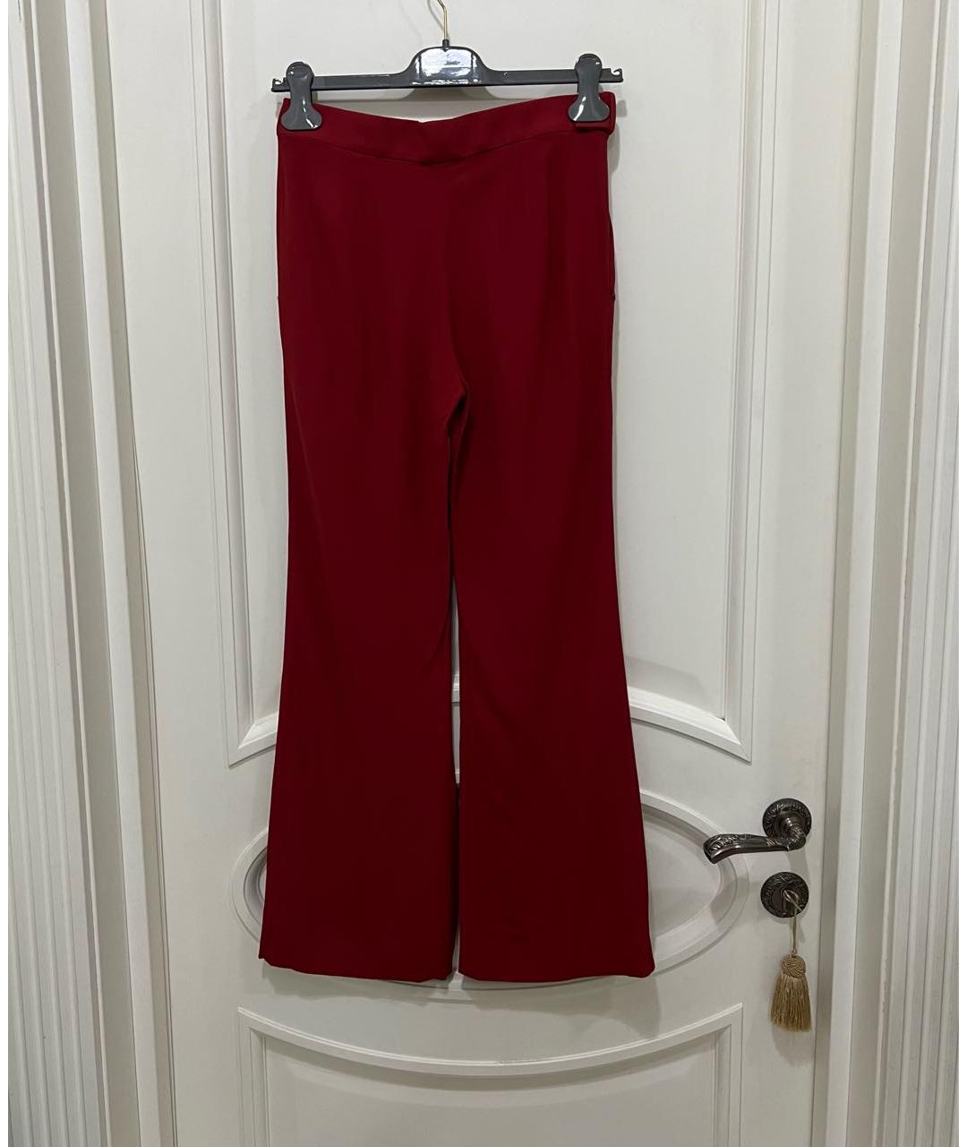 CHLOE Красные ацетатные прямые брюки, фото 7