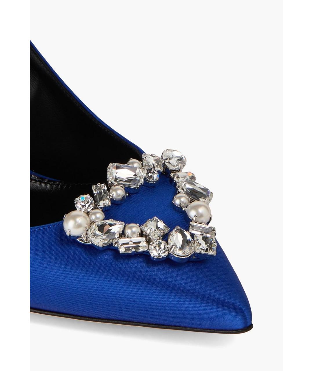 SERGIO ROSSI Синие текстильные туфли, фото 3