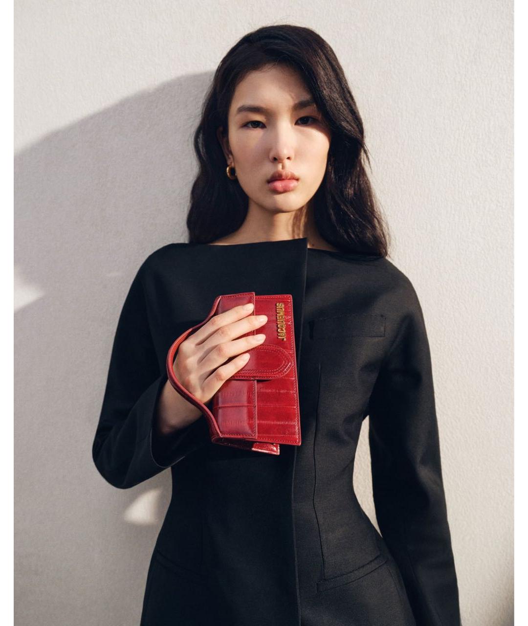 JACQUEMUS Красная кожаная сумка через плечо, фото 3