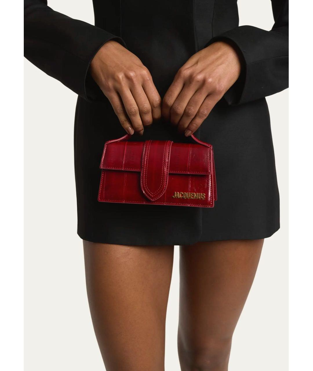 JACQUEMUS Красная кожаная сумка через плечо, фото 7