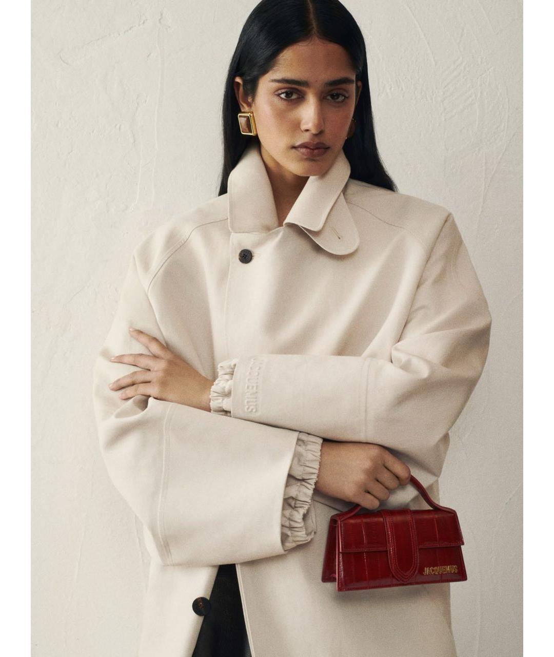 JACQUEMUS Красная кожаная сумка через плечо, фото 4