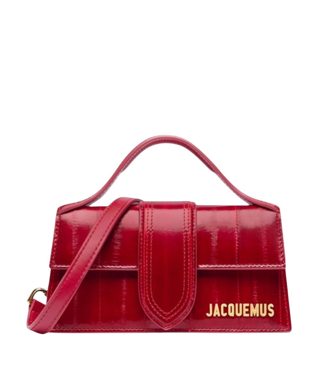 JACQUEMUS Красная кожаная сумка через плечо, фото 1