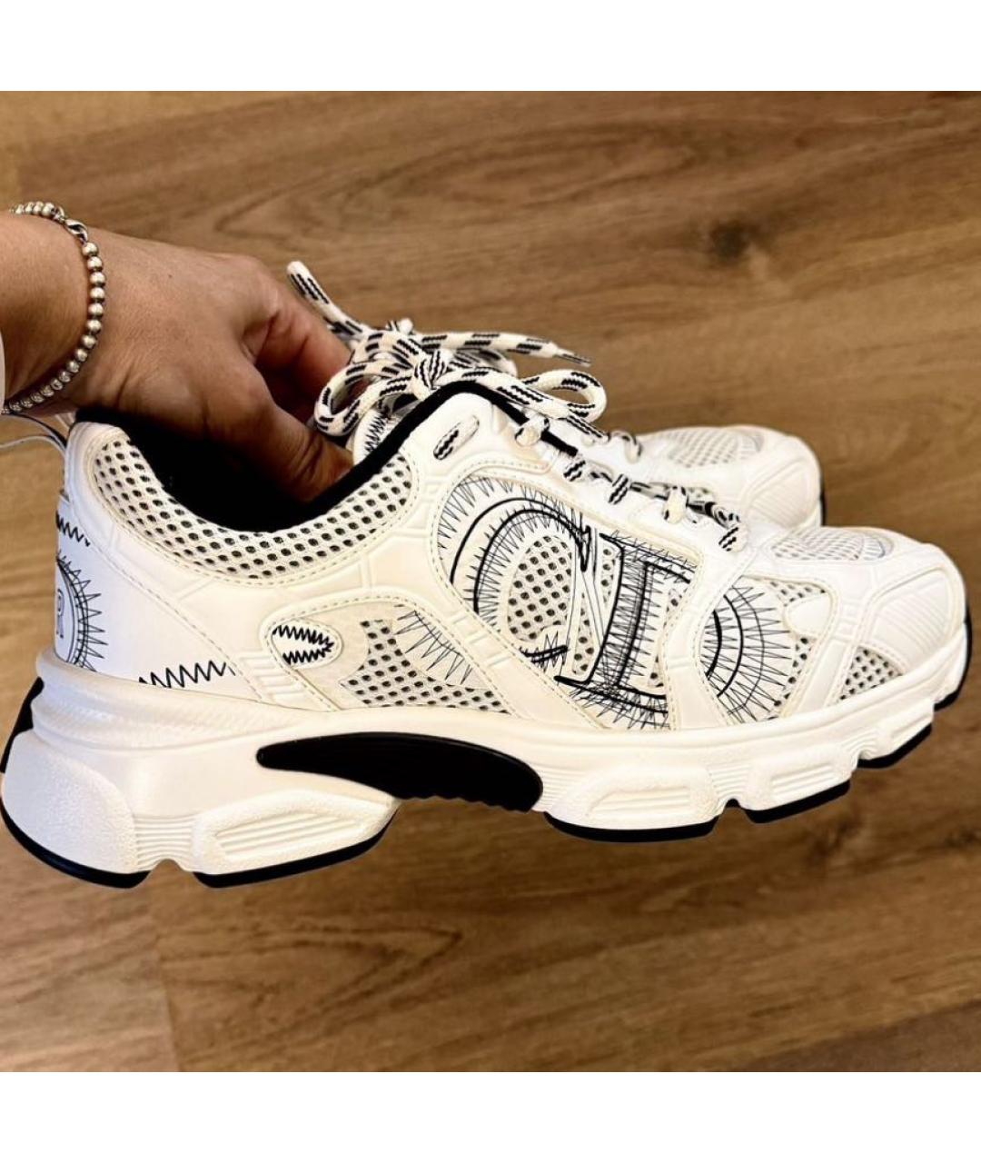 CHRISTIAN DIOR Белые текстильные кроссовки, фото 5