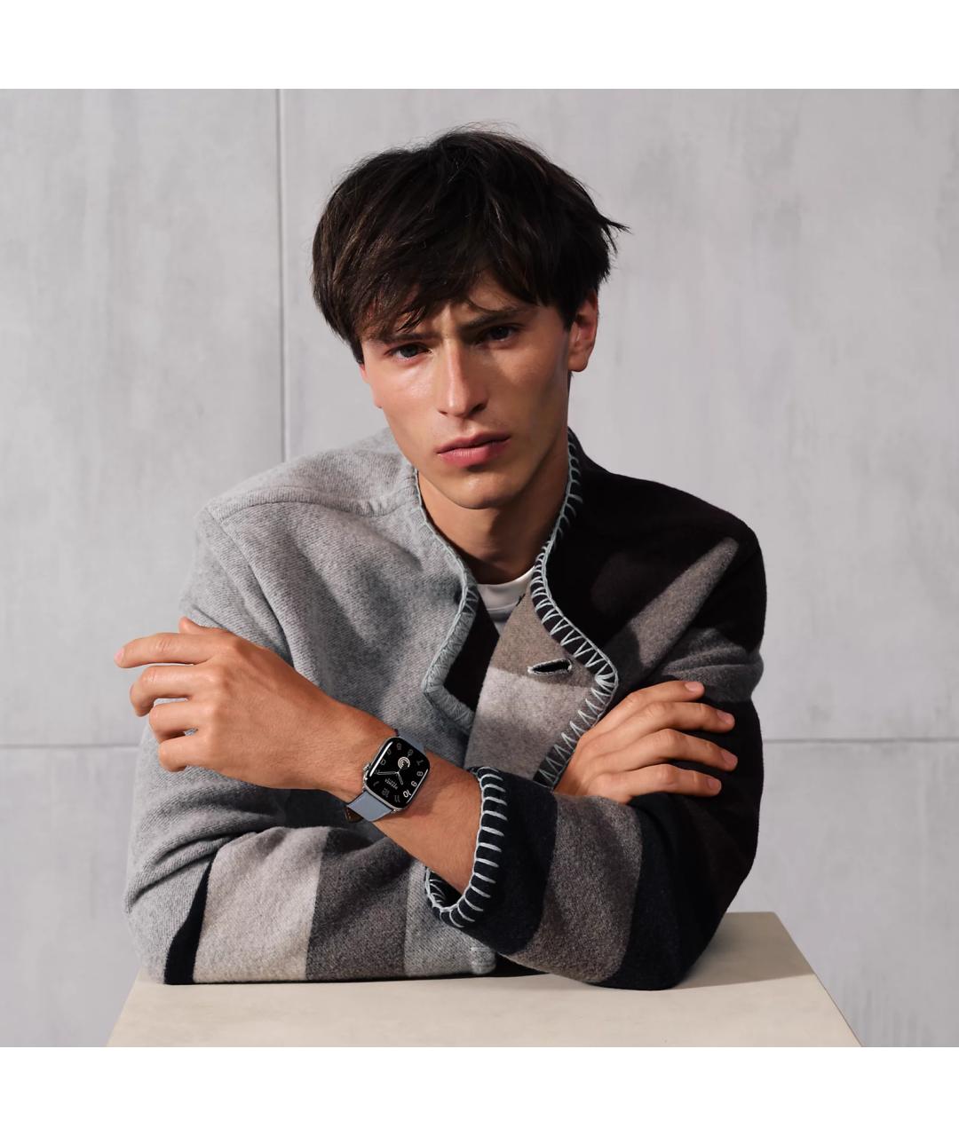 HERMES Серые титановые часы, фото 5