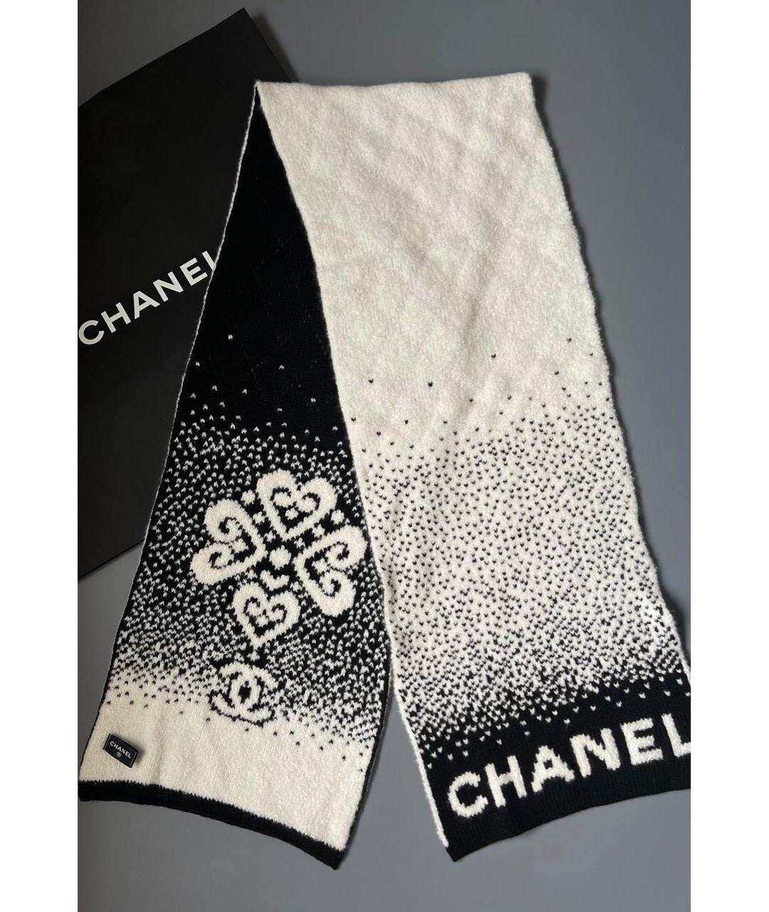 CHANEL Черный кашемировый шарф, фото 3