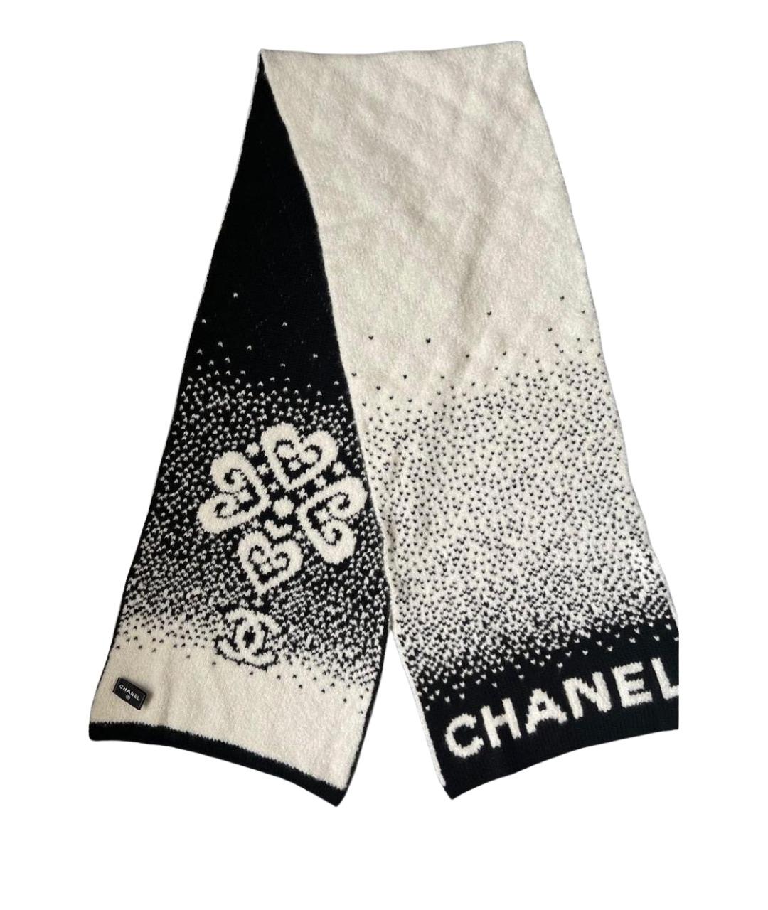 CHANEL Черный кашемировый шарф, фото 1