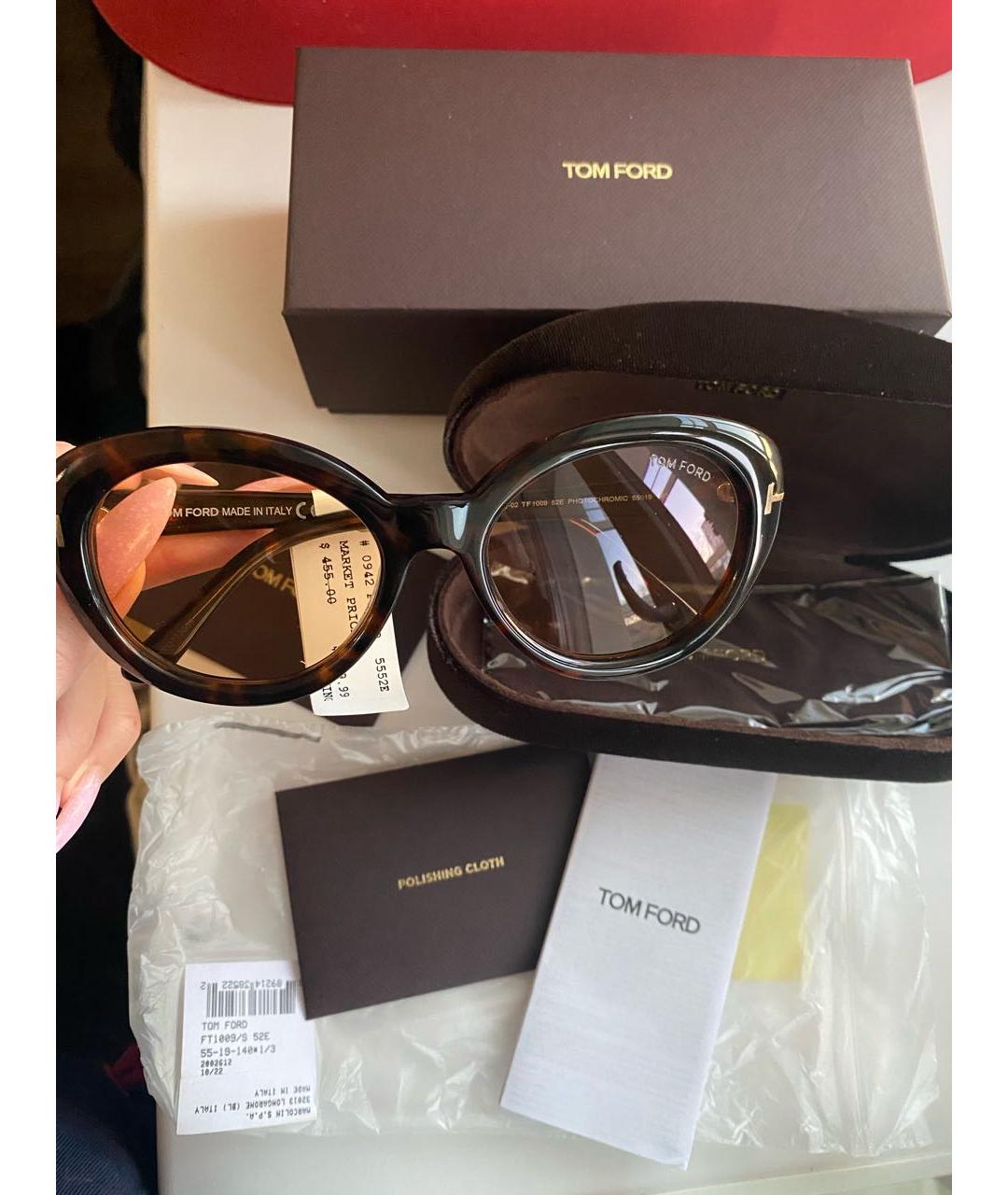 TOM FORD Черные пластиковые солнцезащитные очки, фото 2