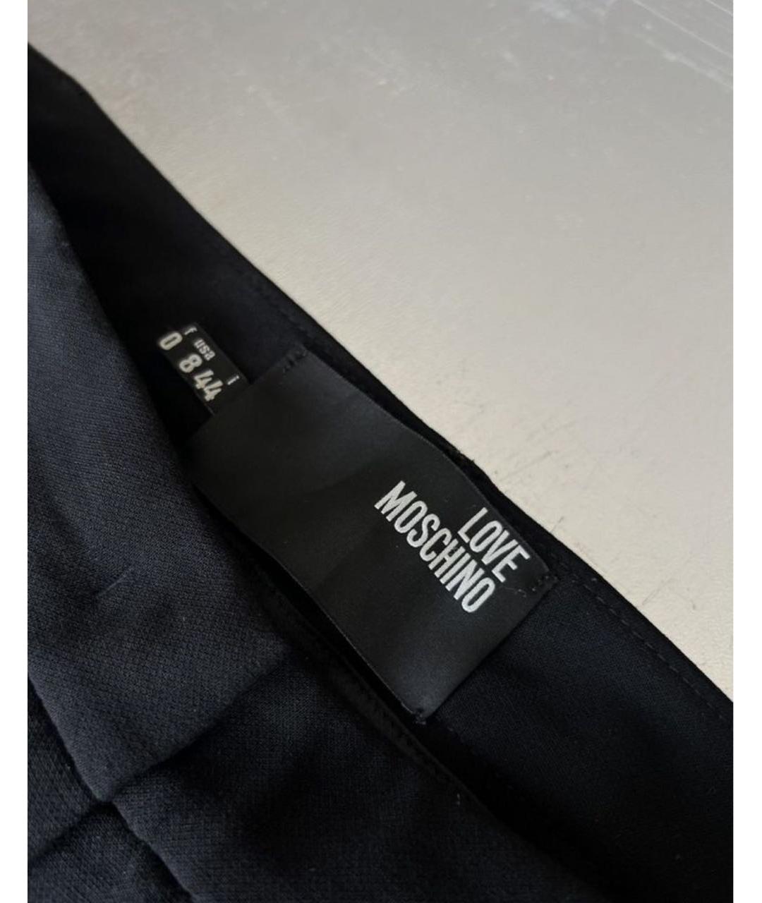 LOVE MOSCHINO Черные кашемировые брюки узкие, фото 8