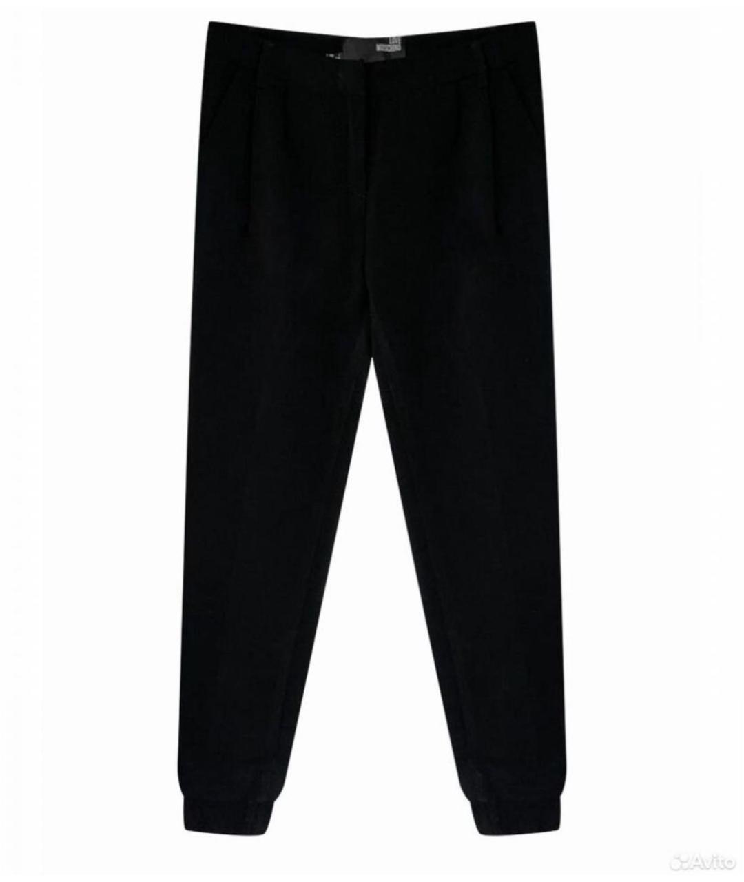 LOVE MOSCHINO Черные кашемировые брюки узкие, фото 9